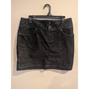 Athleta Mini Skirt Womens 12 Black Ridge Corduroy Stretch Denim Active NWOT 2012